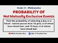 Probability of Not Mutually Exclusive Events Quiz