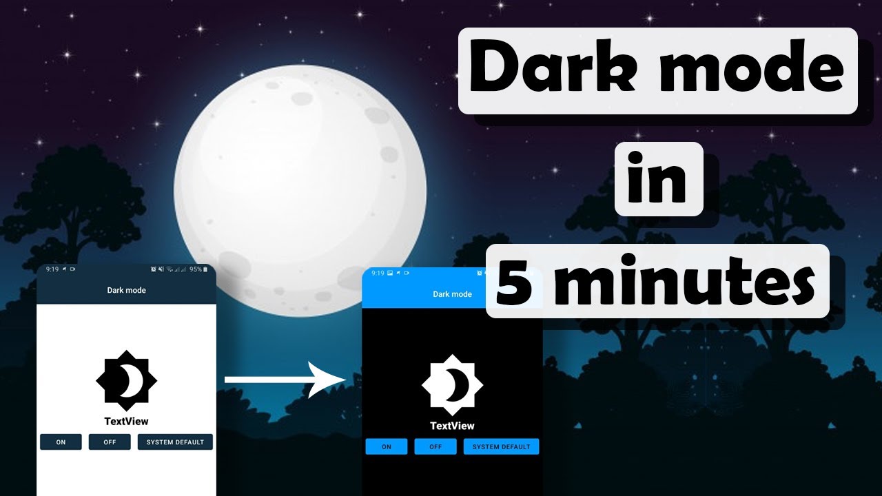How to implement dark mode in android apps | Android tutorial - YouTube