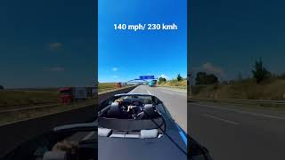 230 kmh (140 mph) on the German Autobahn feels surreal in a convertible. #autobahn #germany #drive
