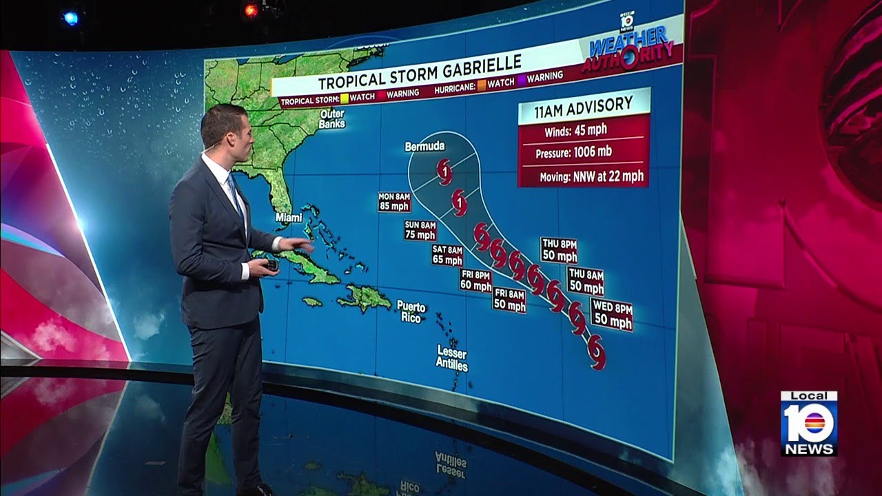 Tropical Storm Gabrielle forms in Atlantic Ocean - YouTube