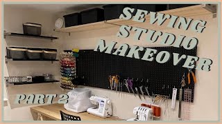 MY SEWING STUDIO MAKEOVER PT.2 (ALL THE SHELVES)