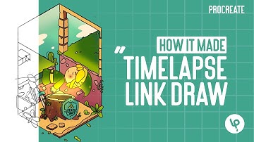 TIMELAPSE LINK DRAW - PROCREATE ORTHOGRAPHIC VIEW DRAW