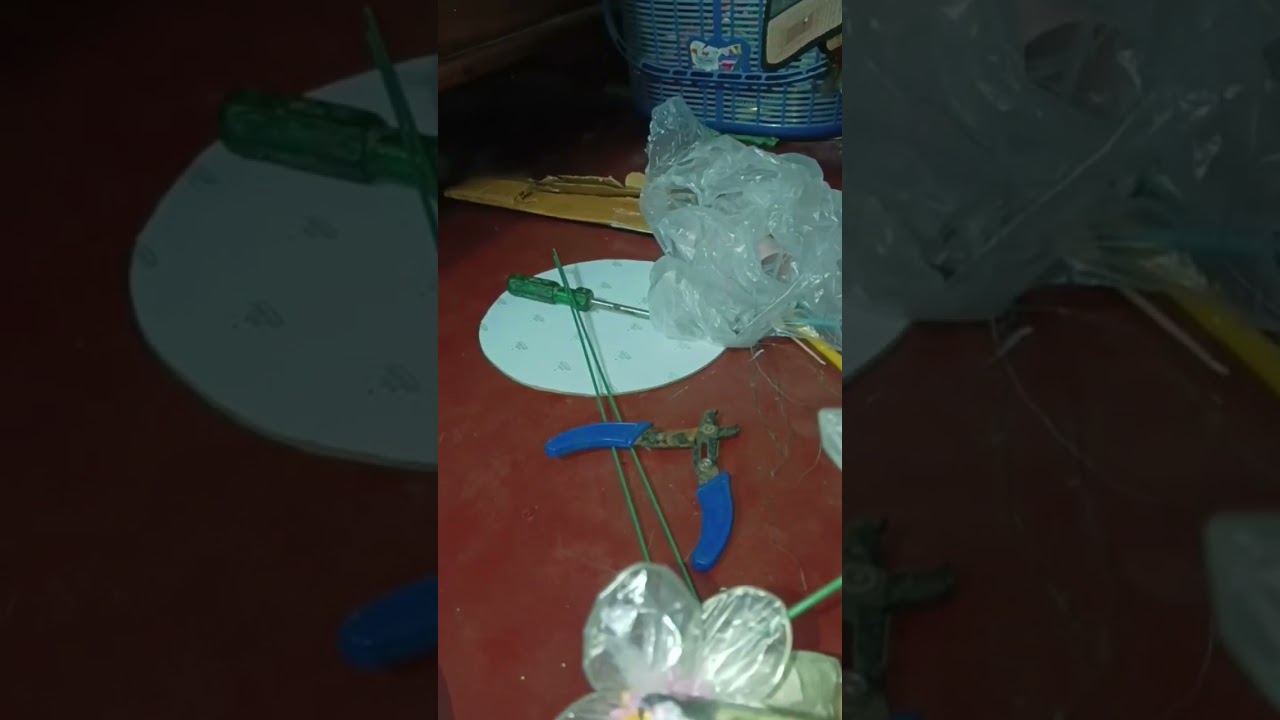 plastic carry bag diye flower stick. 