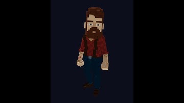 Voxel Woodcutter Character made with Magicavoxel and Voxedit !