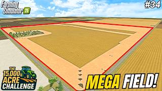 MEGA FIELD HARVESTING OVER 1200 ACRES WITH 5 JOHN DEERE COMBINES! | 15,000 ACRE CHALLENGE | FS25 #34