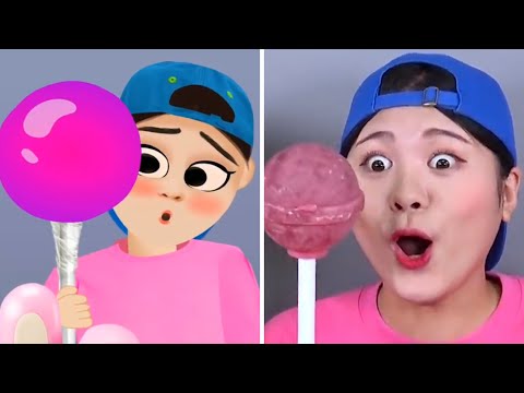 COMPARE BTS BT21 Dessert Mukbang 방탄소년단 음식 먹방 DONA 도나 VS New Dona Animation Interesting Challenge 도나 