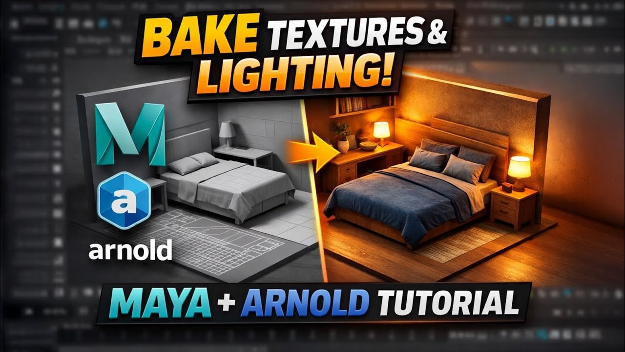 Maya Lighting Bake Tutorial | Arnold Texture & Light Baking - YouTube