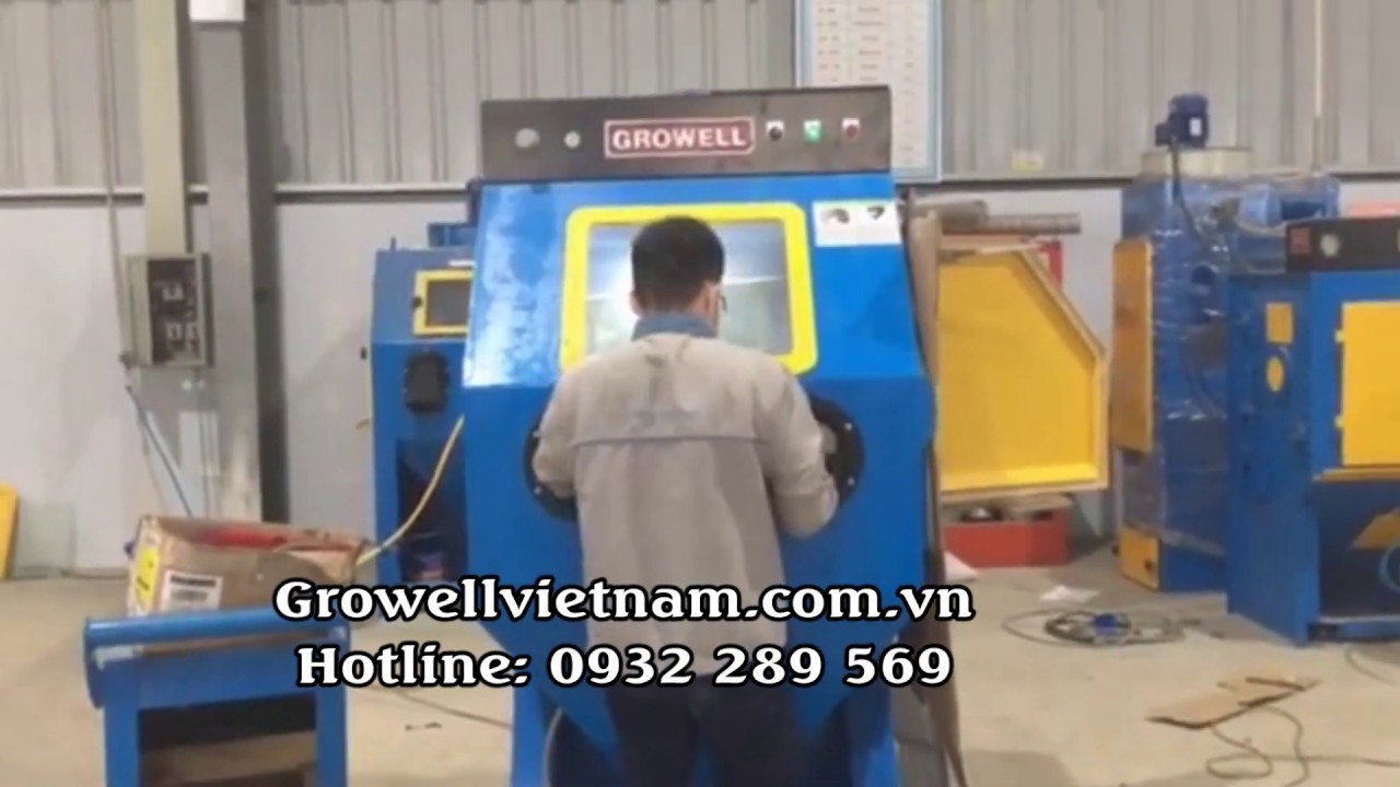 Tủ phun cát tự hút tuần hoàn - youtube
