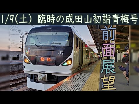 4K前面展望】臨時快速 成田山初詣青梅号 E257系0番台(成田～青梅