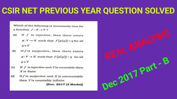 CSIR NET PYQ SOLVED #6 |REAL ANALYSIS:SET THEORY AND COUNTABILITY | Dec 2017- Part B |NA Math Study