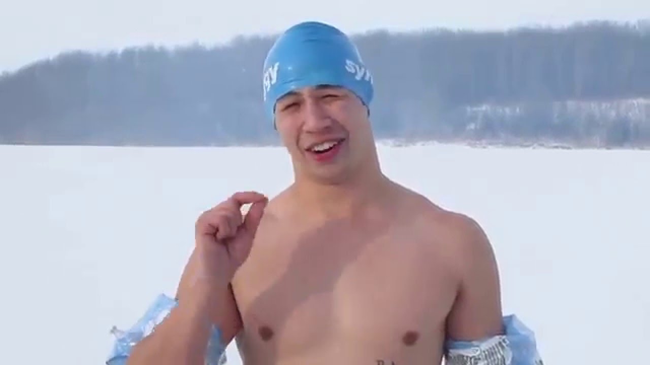 Winter Swim Challenge - Doug jumps in