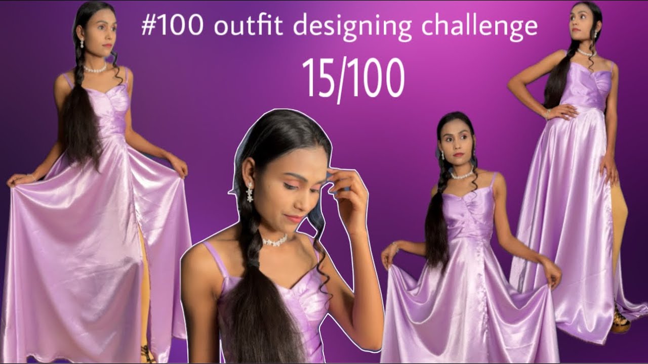 15/100 outfit designing challenge very beautiful lavender dress design 