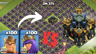 100 MAX KING & QUEEN vs FULL BASE CANNONS - Clash Of Clans #coc screenshot 5