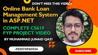 Online Bank Loan Management System in ASP.NET | Complete CS619 FYP Project Video | by M junaid Qazi