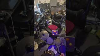Drumming on kit for "Webcam Girl"