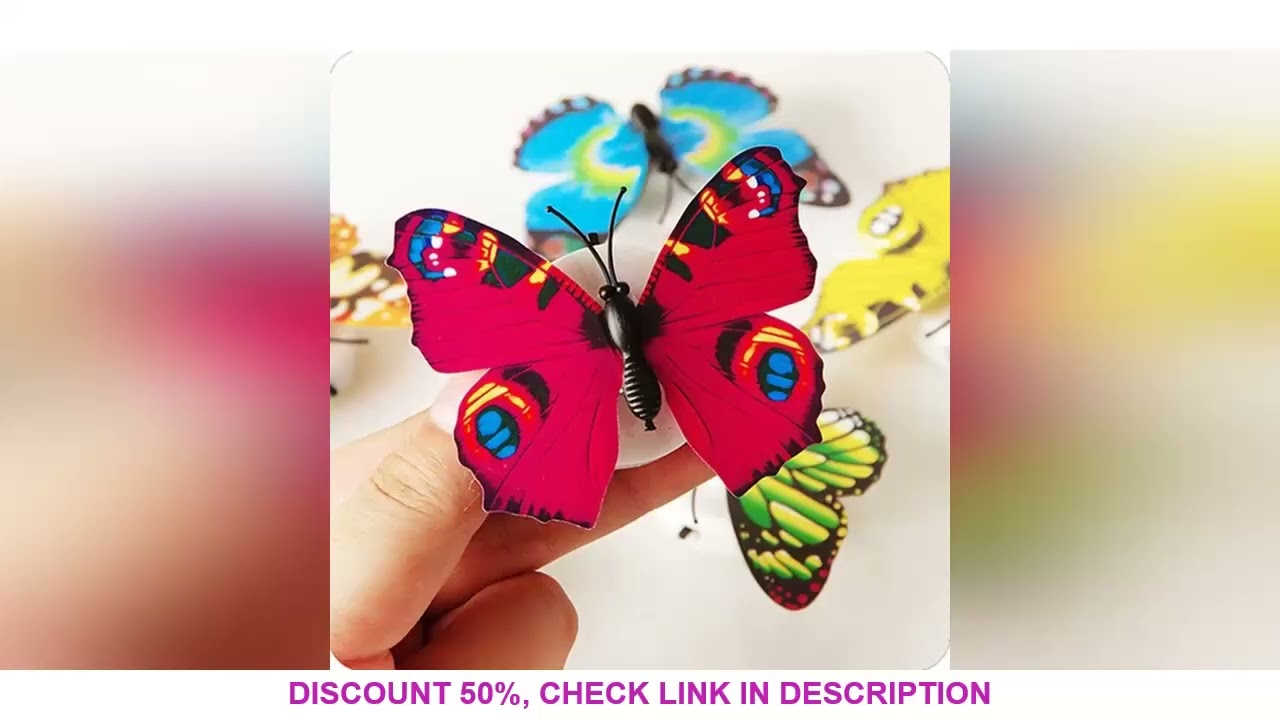 Ranpo Hot Butterfly Night Light Creative Funny Colorful Glowing Butterfly Light Stickable Diy LED Ho