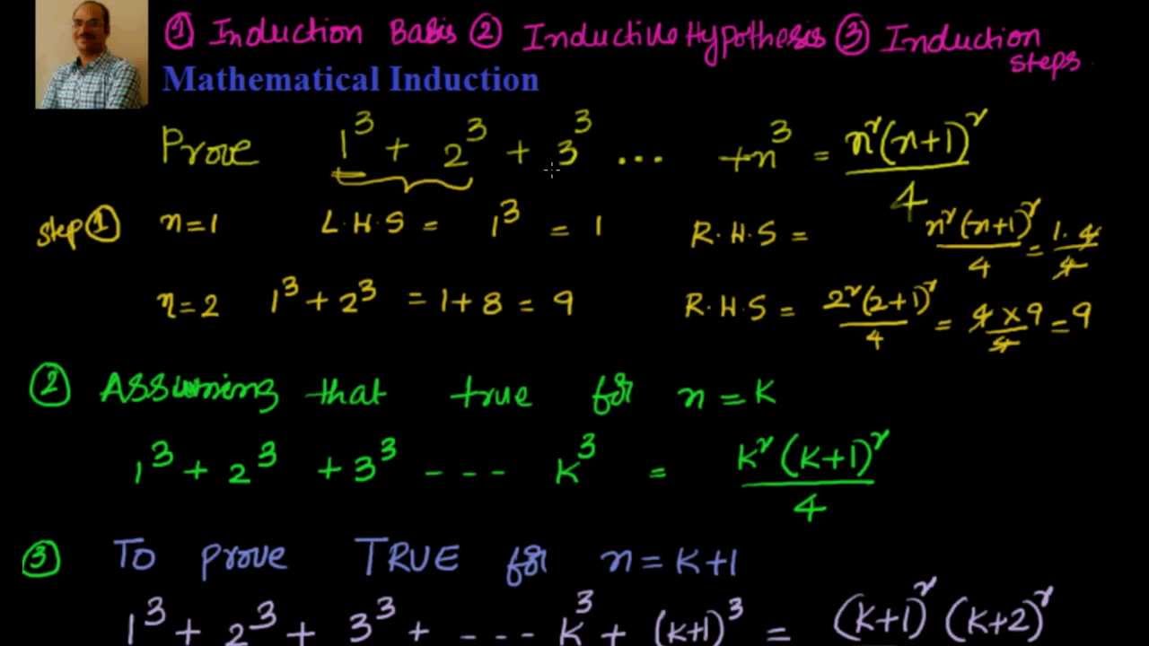 Mathematical Induction Prove That 1 3 2 3 3 3 N 3 N 2 N 1 2 4 Youtube