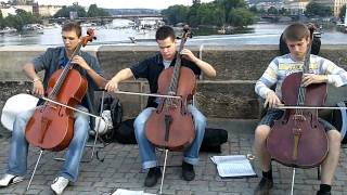 Cello Quartet on Charles Bridge in Prague