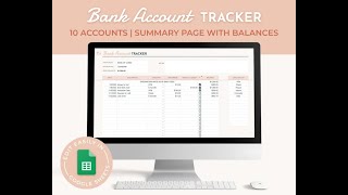 Track and Plan Your Finances with a Bank Account Tracker Template | Financial Planner Spreadsheet