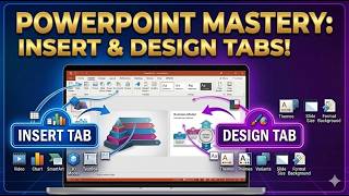 how to use insert tab and design tab on power point