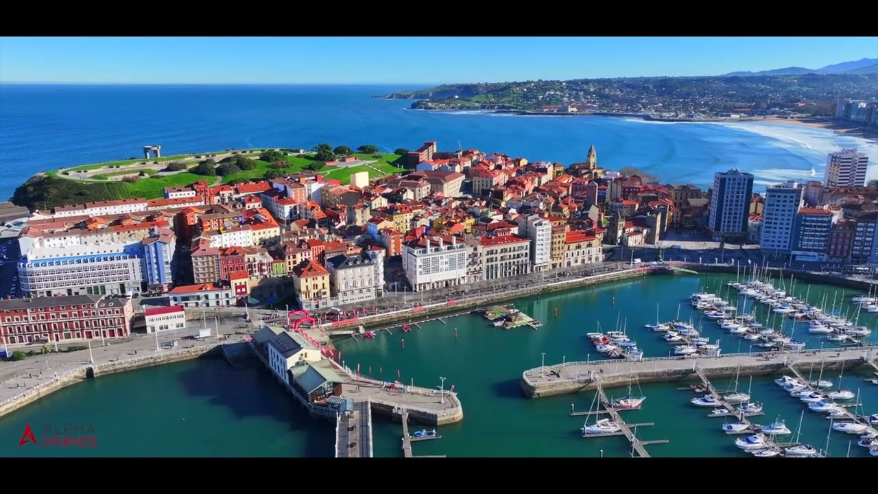 Elogio del Horizonte en Gijón a vista de Drone