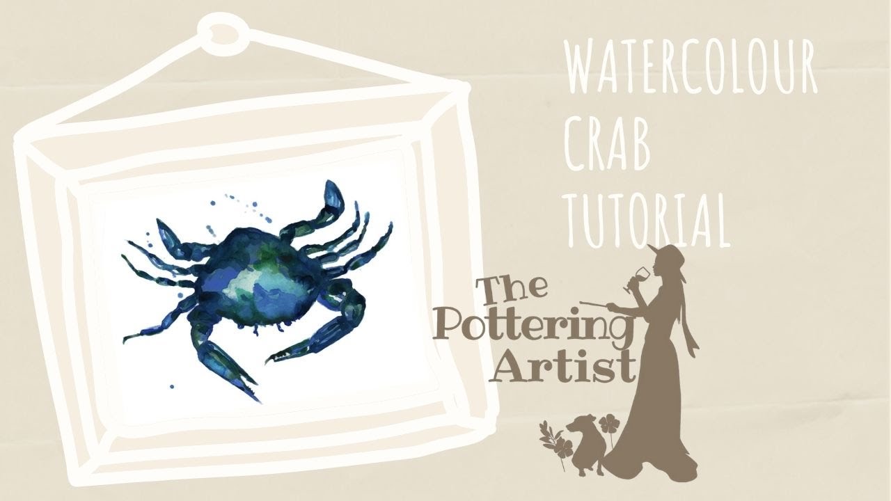 Easy Watercolor Tutorial Painting for Beginners: Painting a Crab - Step by Step Watercolor Tutorial