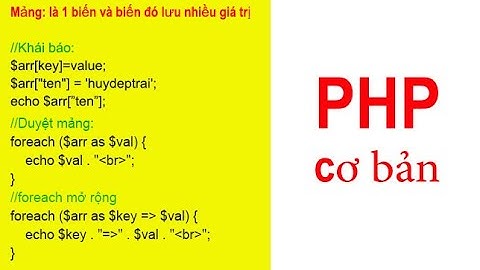Mảng là gì - Cách sử dụng mảng trong PHP| Chu Văn Huy