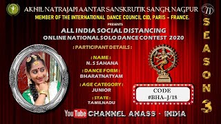 N. S SAHANA (TAMILNADU) CODE #BHA-J/18, ANASS INDIA.