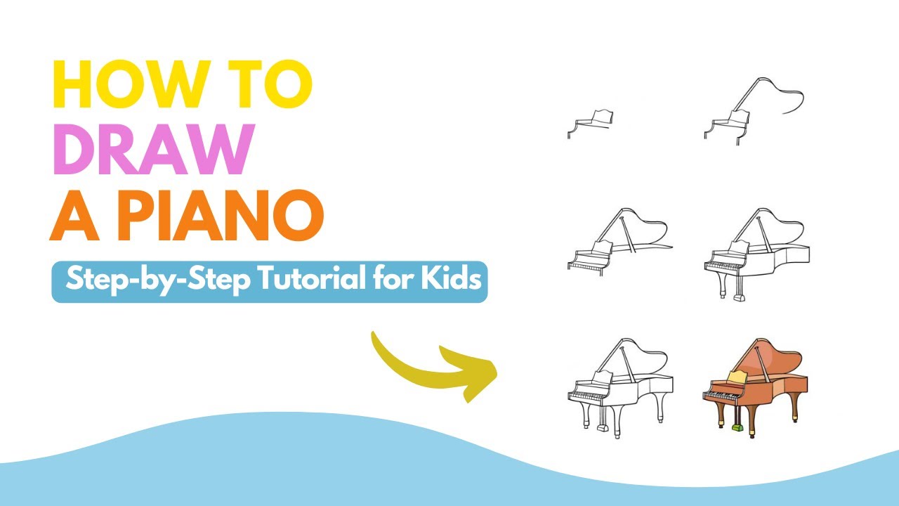 🎹 Build This Beautiful Piano! Easy Step-by-Step Drawing for Kids & Music Lovers