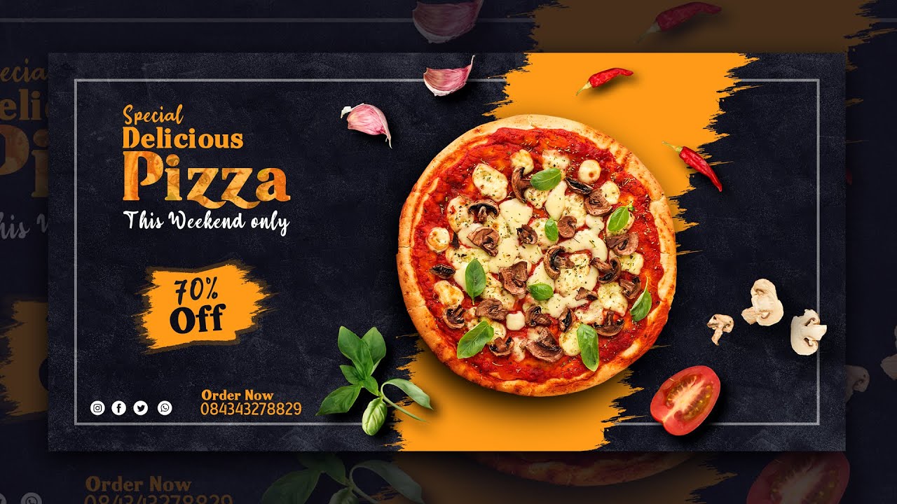 How to Design Pizza Restaurant Banner & Flayer Tutorial YouTube