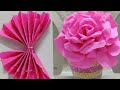 DIY Giant paper flower tutorial in lockdown with Crepe paper, Handmade,Easy and Simple@Papersai arts