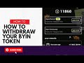 HOW TO WITHDRAW YOUR BYIN TOKEN