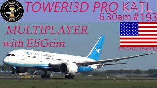 Multiplayer Atlanta with EliGrim 5 Runway action Tower!3D Pro KATL @ 6,30 am
