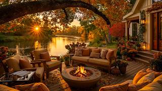 🍂 This Autumn Porch by the River Feels Too Perfect to Leave 🔥 Cozy Fire Pit & Peaceful Fall Ambience screenshot 2