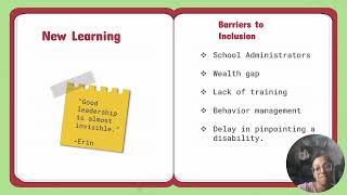 Celebrity M7: Applied Assignment.  Challenges to Inclusion Profile