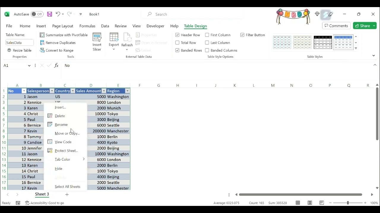 Excel Concise, Fast and Quick Fixes - Renaming Sheet - YouTube
