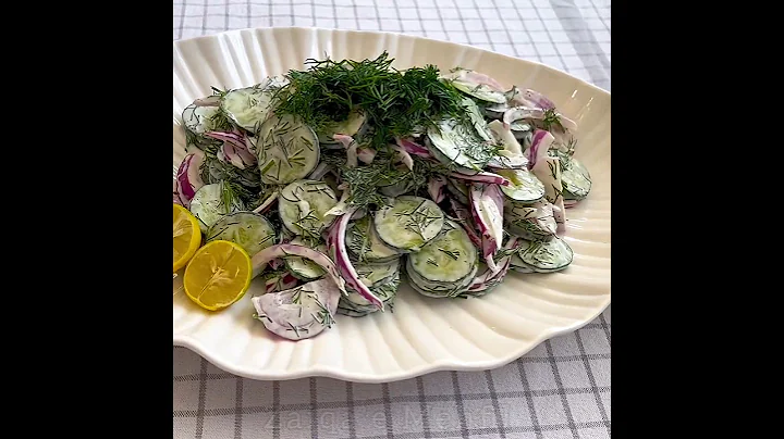 Creamy Cucumber Salad with Onion 🥒 Cucumber Salad, Salad Recipe #cucumber #salad #shorts