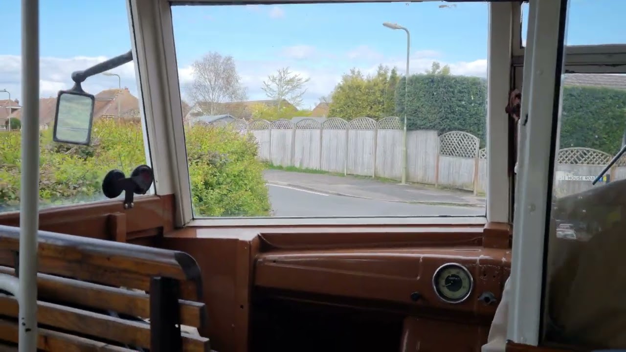 on board the preserved bedford ob bus heading to cosham