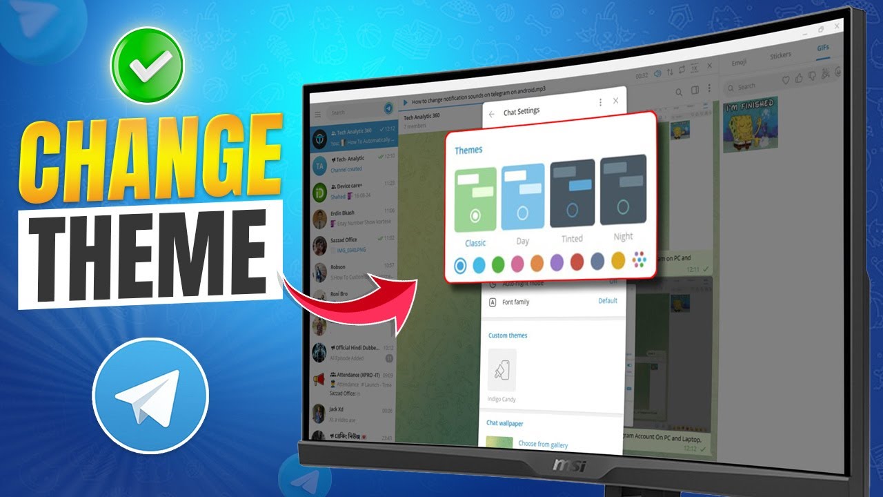 How to Change Theme on Telegram in Windows PC/Laptop | Customize Your ...