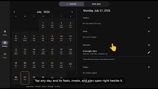 Loxley Meal & Fasting Planner: App Demo