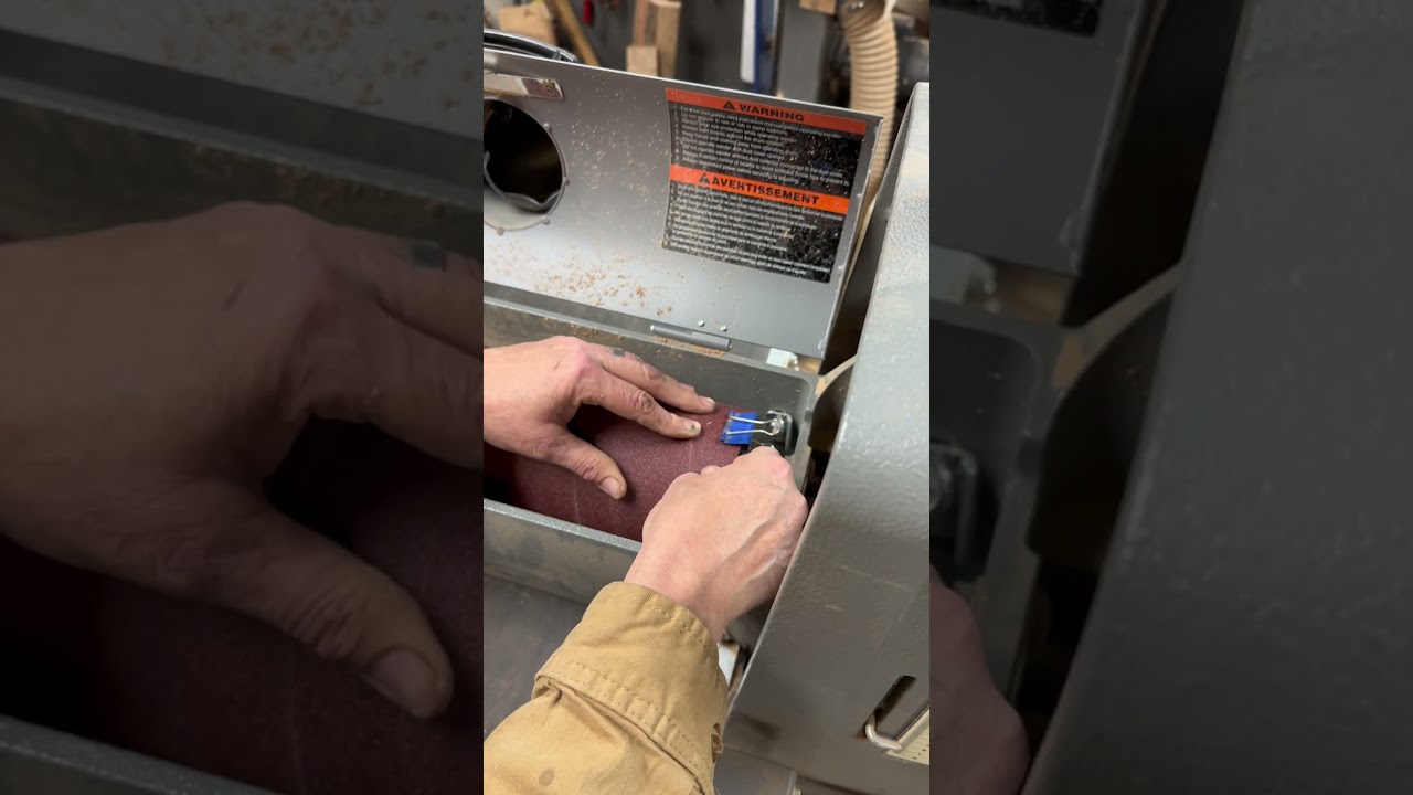 Installing sandpaper on a drum sander the easy way