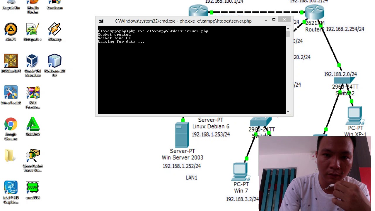 Program chat server dan client mengunakan pemograman UDP socket - YouTube