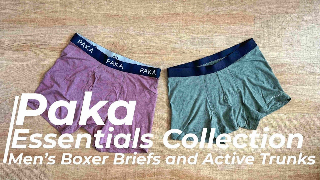 Paka Essentials Collection Men's Underwear - Essential Boxer Brief versus Active 2" Trunk