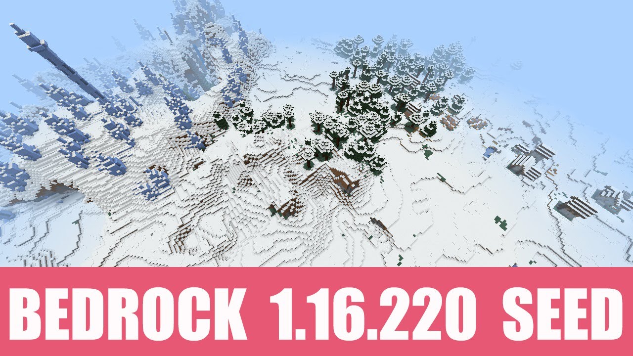 Minecraft Bedrock 1.16.220 Seed: Three villages on ice spikes and igloo ...