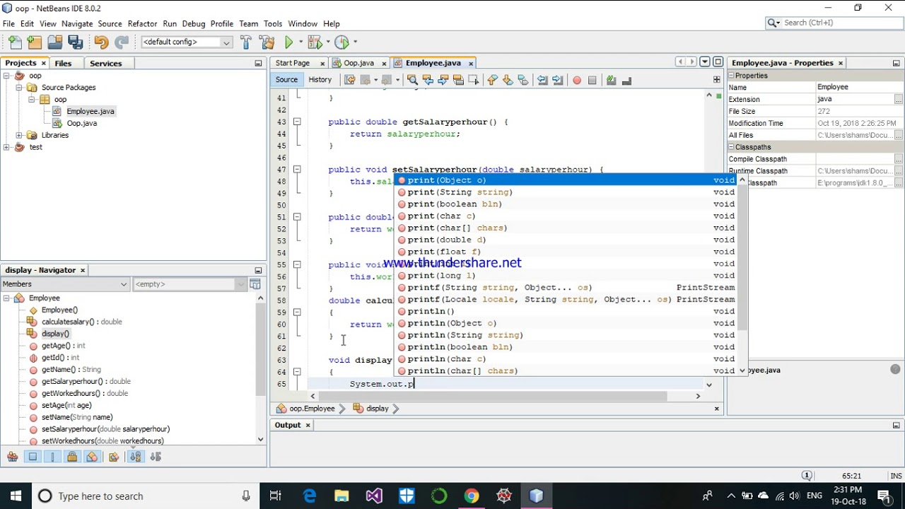 Employee class(java) - YouTube