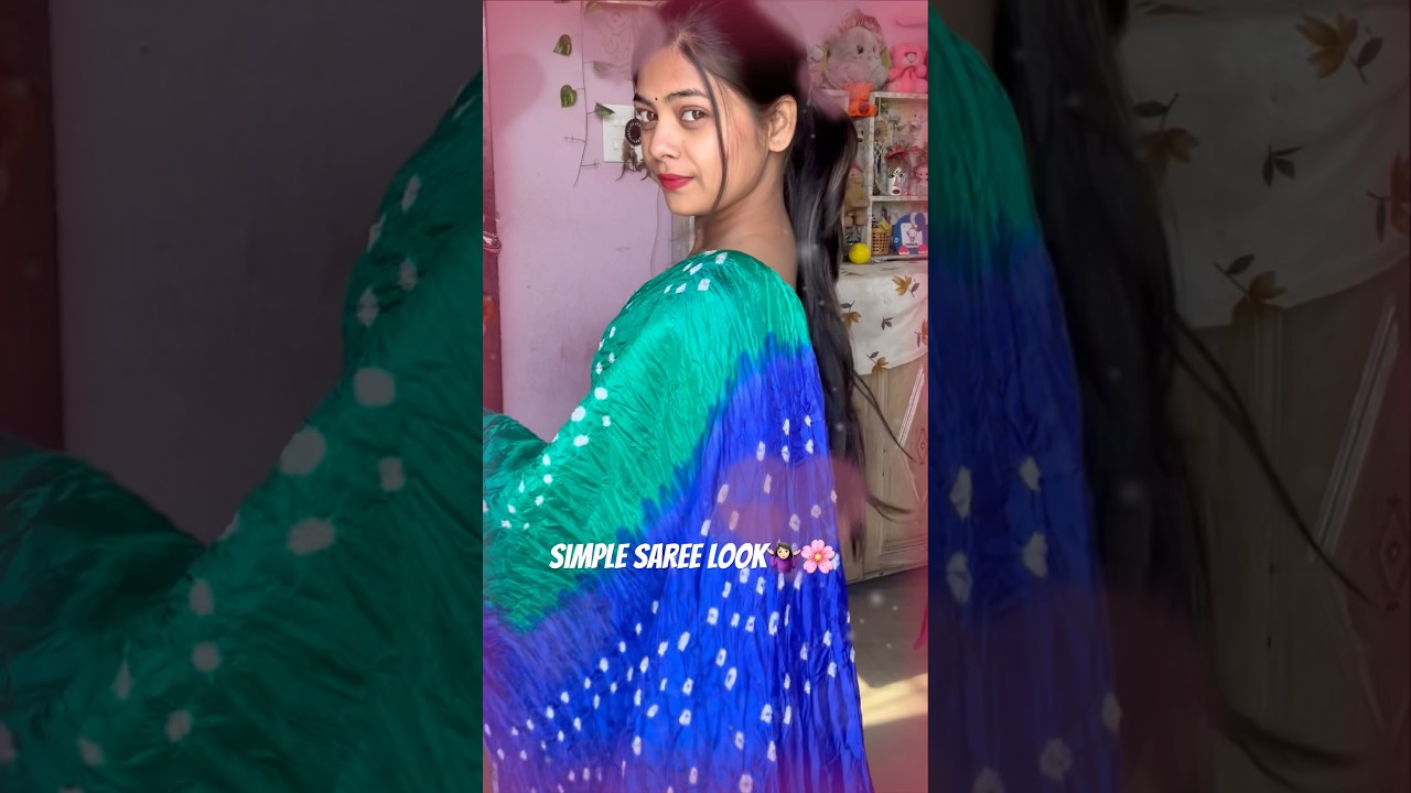 Simple saree look 🤷🏻&zwj;♀️🌸#like #shortvideo #trending #youtubeshorts #like #saree #look #fyp #short