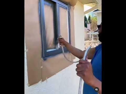 دهان شباك بعد التركيب