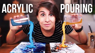 ACRYLIC POURING: come DISEGNARE colando il COLORE! 🐸