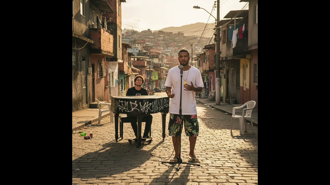 Beat de funk consciente lento com piano e violino, palminha pra compor 