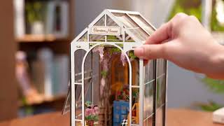 Robotime Rolife 3D Wooden Diy Miniature House Book Nooks Tgb06 Garden House Emble Toys Bookends